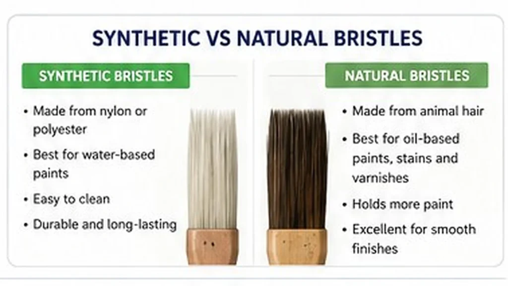 Comparison of synthetic and natural paint brush bristles
